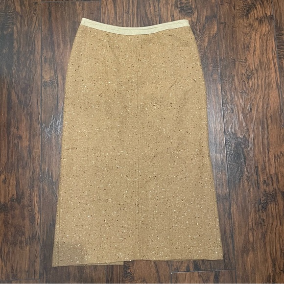 Vintage Tan Wool Skirt Size 4 - Picture 3 of 7